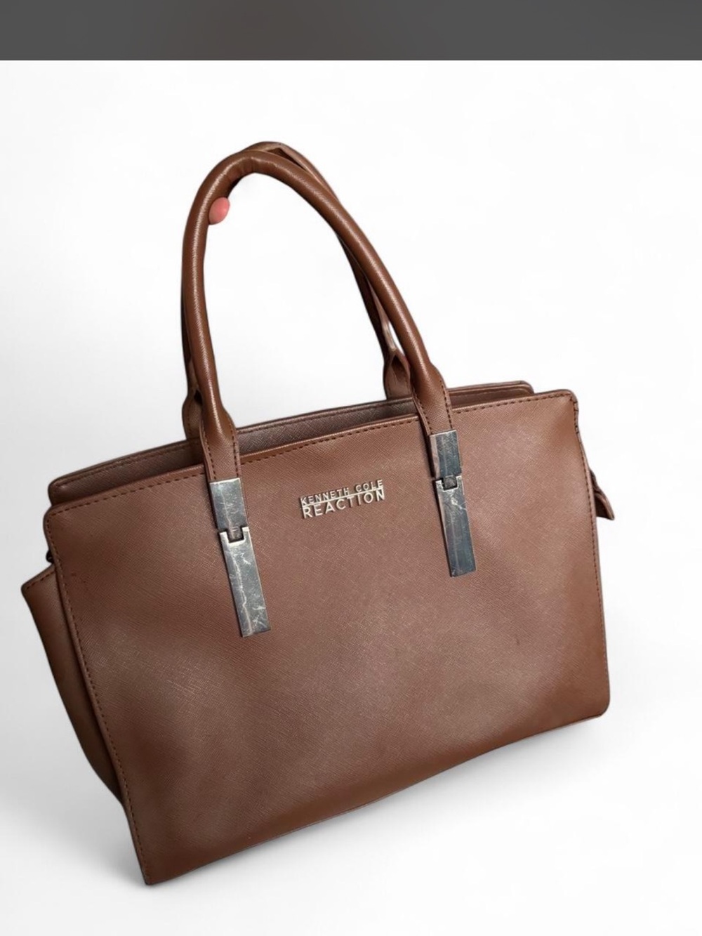 Kenneth Cole Reaction Chocolate Brown Structured Satchel